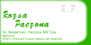 rozsa paczona business card